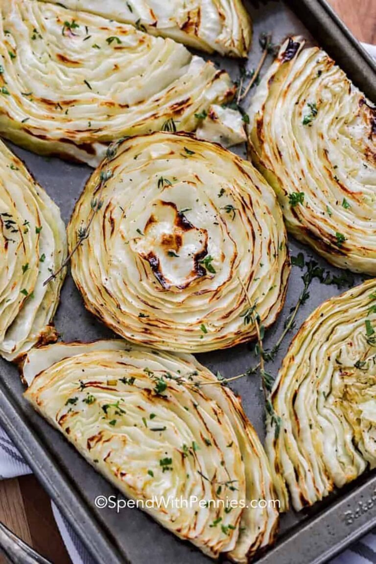 Crispy, Tender Roasted Cabbage Steaks (10 Mins Prep!)