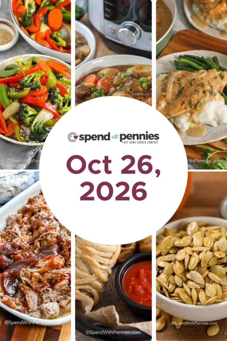 Weekly Meal Plan Oct 26, 2026